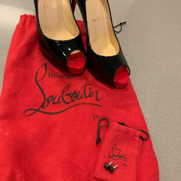 Like Christian Louboutin Peep Toe Stilettos - Picture 5 of 8